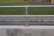 Metal Rails on Concrete Base